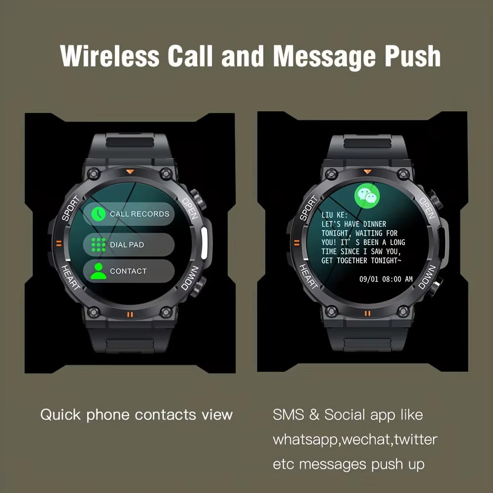 K56Pro Men's Smart Watch - Heart Rate Monitor, Bluetooth, 1.39" HD Screen, 400mAh Long Battery Life, Perfect for Outdoor Sports