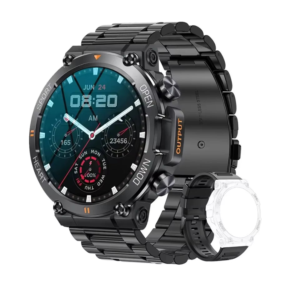 K56Pro Men's Smart Watch - Heart Rate Monitor, Bluetooth, 1.39" HD Screen, 400mAh Long Battery Life, Perfect for Outdoor Sports