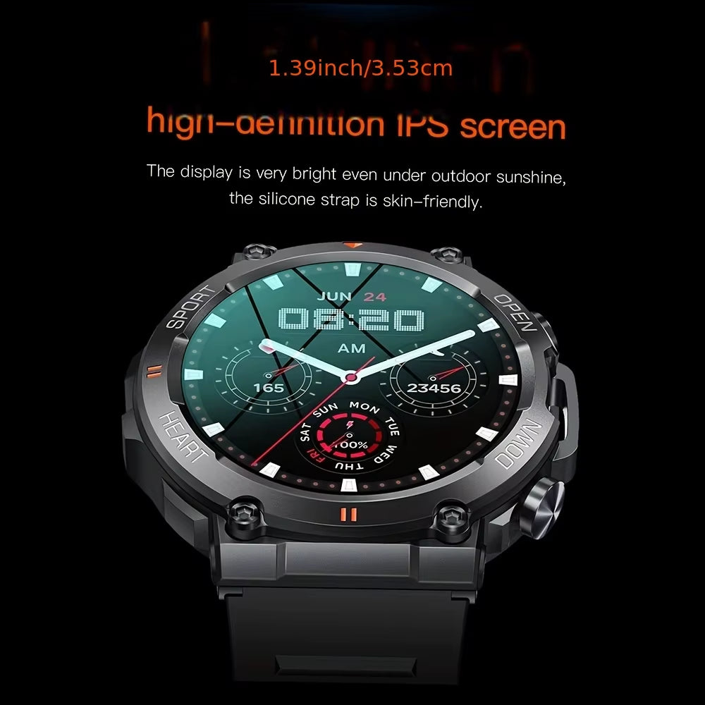 K56Pro Men's Smart Watch - Heart Rate Monitor, Bluetooth, 1.39" HD Screen, 400mAh Long Battery Life, Perfect for Outdoor Sports